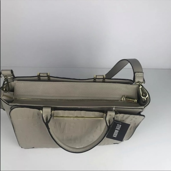 STEVE MADDEN B TRAYA SATCHEL BISQUE GREY HANDBAG - Picture 4 of 8
